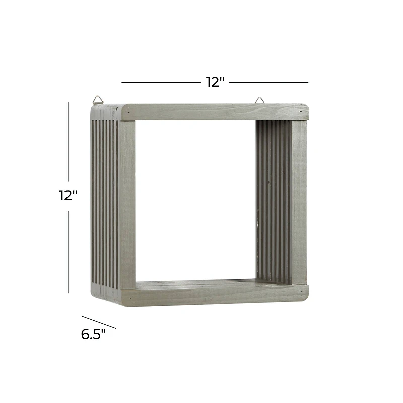 Gray Wood Contemporary Wall Shelf