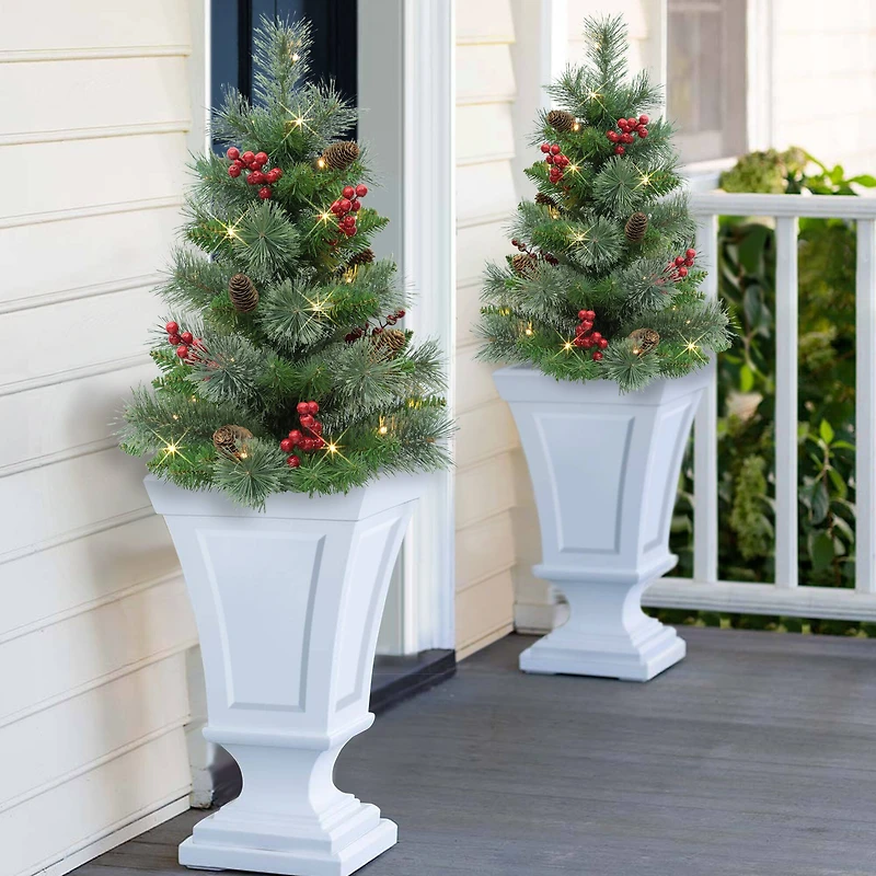 30" Pre-Lit Urn Filler with Battery-Operated Timer Set