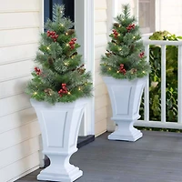 30" Pre-Lit Urn Filler with Battery-Operated Timer Set