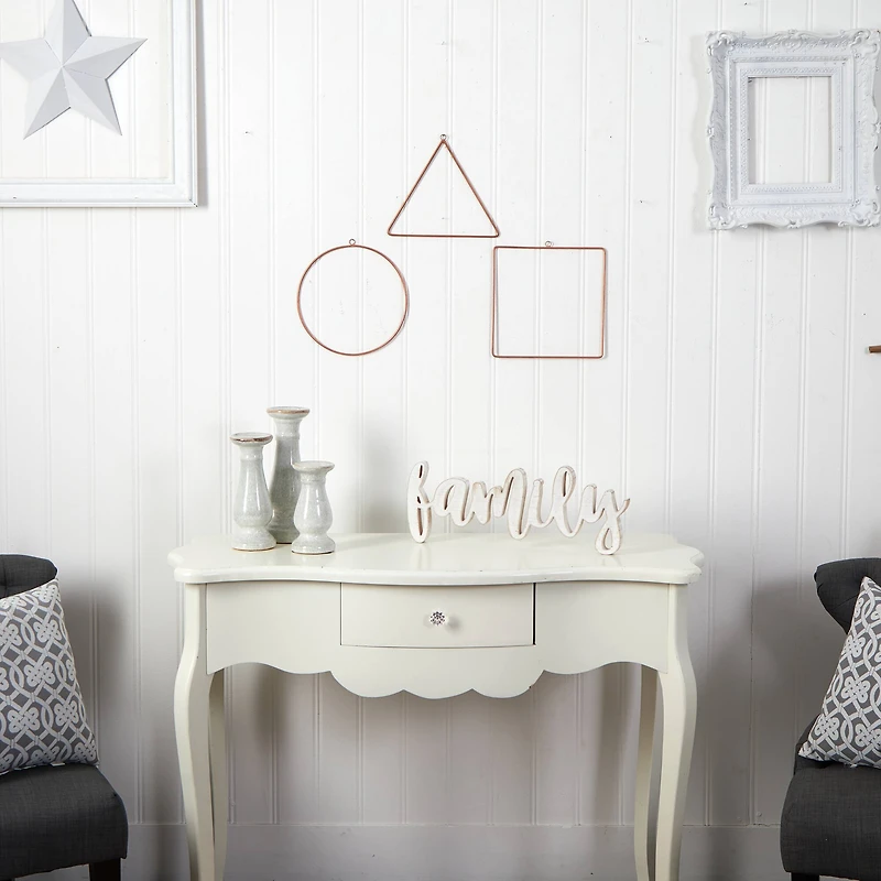 10" Metal Geometric Circlet Wall Art Décor (Set of 3)