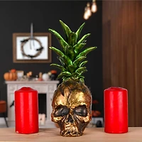 14" Pineapple Skull Halloween Decoration