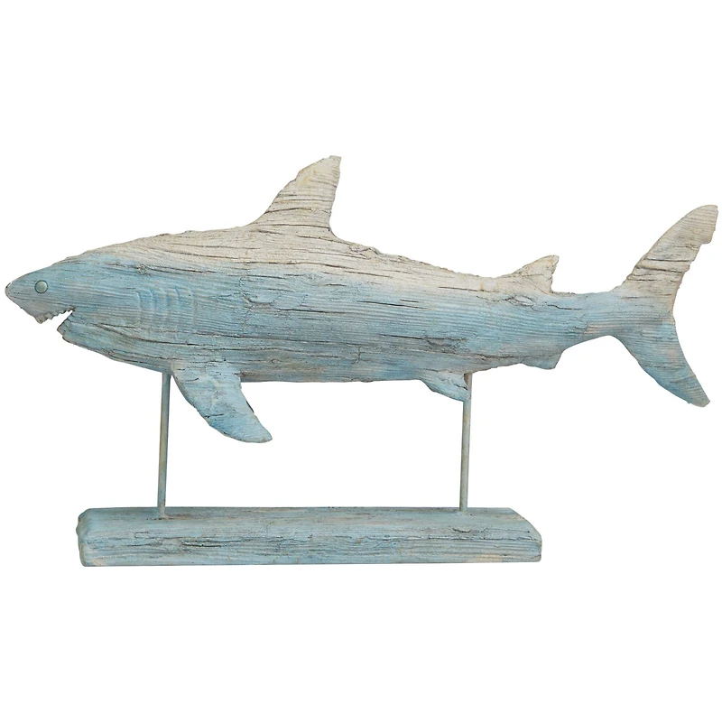 12" Light Blue Ombre Textured Shark Sculpture