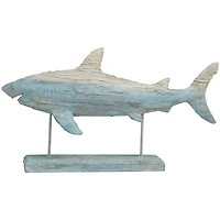 12" Light Blue Ombre Textured Shark Sculpture