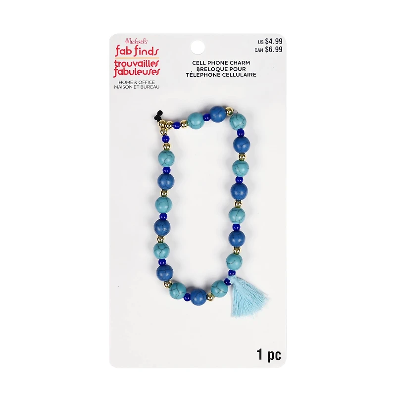 Assorted 5" Cell Phone Charm, 1pc. by Fab Finds