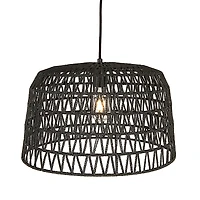 Hello Honey® 19.5" Charcoal Gray Woven Pendant Lamp