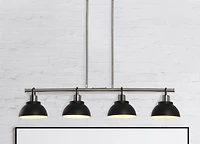 Hello Honey® Robert Stevenson Lighting Walsh Metal 4-Light Linear Chandelier with Shades