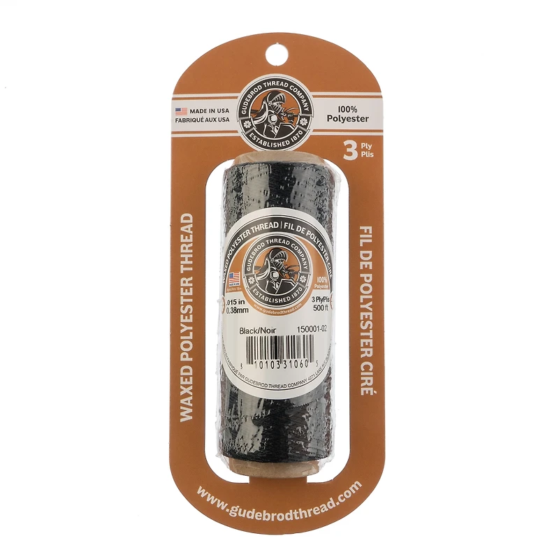 Gudebrod 0.015" Waxed Polyester Thread