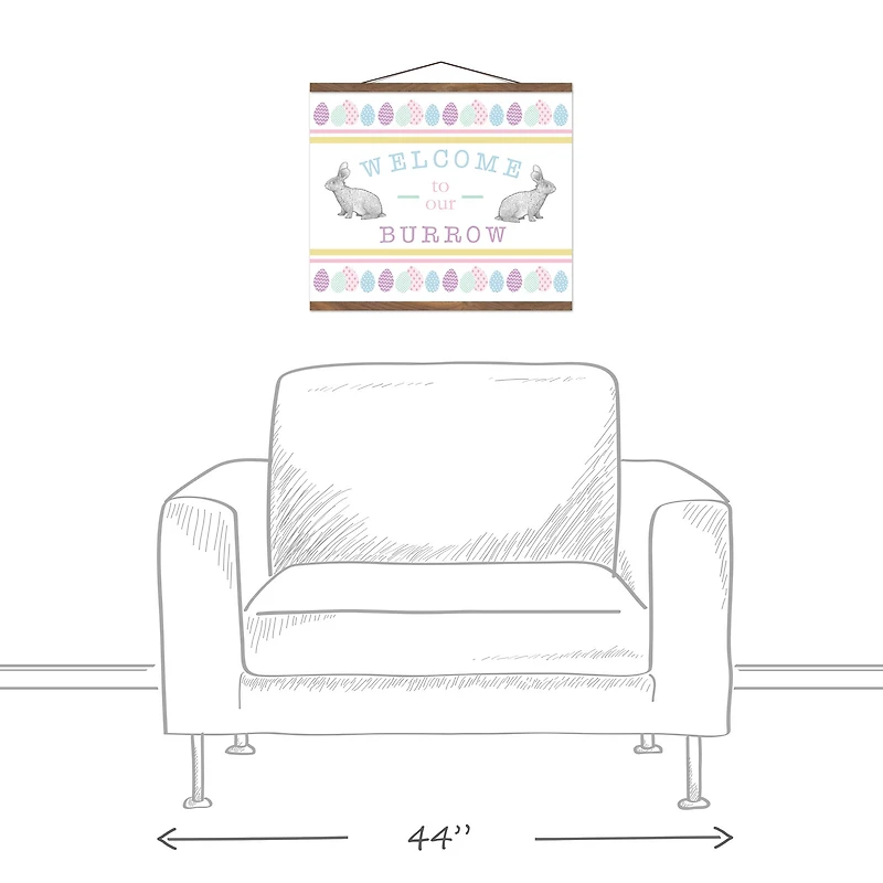 Welcome to Our Burrow 16" x 20" Teak Hanging Canvas