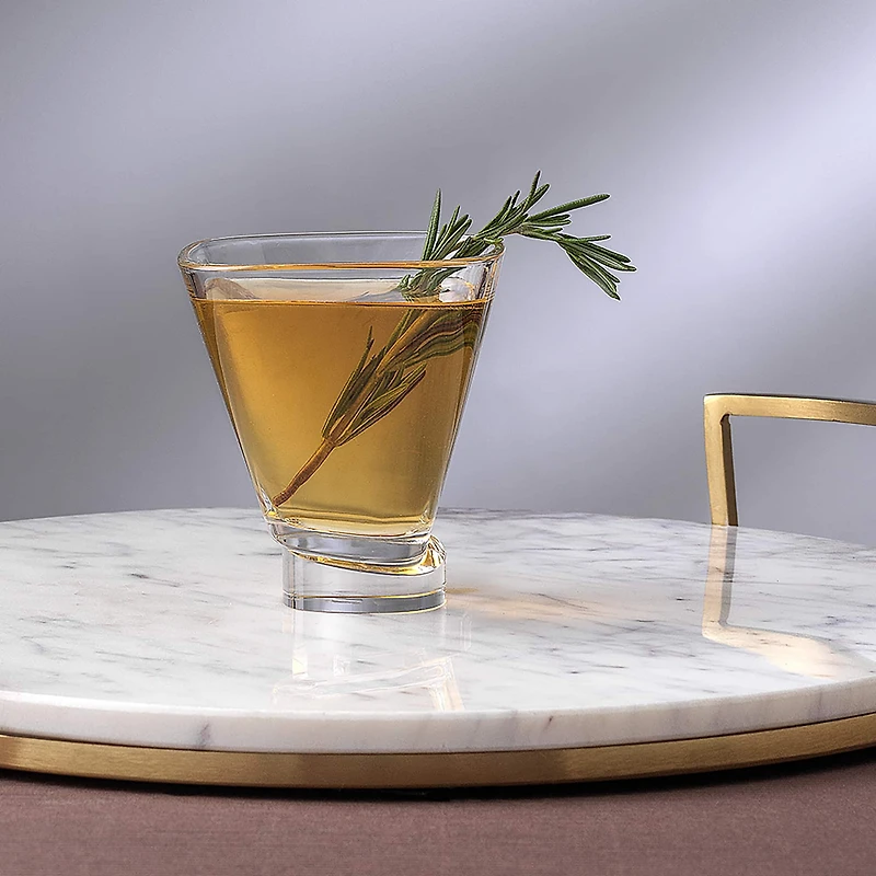 JoyJolt® 7.5oz. Aqua Vitae Square Off Base Martini Glasses, 2ct.