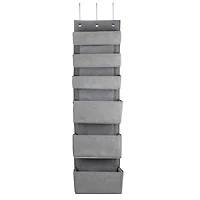 Household Essentials 6-Pocket Over the Door Gray Pocket Organizer