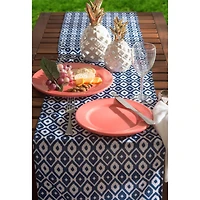 Blue Ikat Outdoor Table Runner 14" x 108"