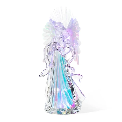 Glitzhome® 12" Acrylic Lighted Tabletop Angel Figurine