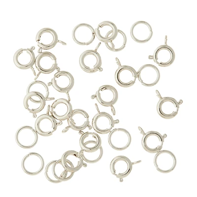 12 Packs: 36 ct. (432 total) 7mm Silver Spring Ring Clasps by Bead Landing™