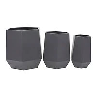 Grey Modern Planter, Set of 3" 21", 16", 11"