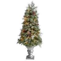 4ft. Pre-Lit English Pine Artificial Christmas Tree, Warm White LED Lights