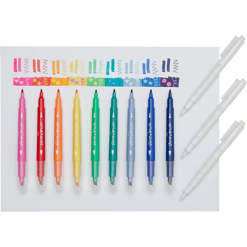 OOLY Stamp-A-Doodle Double-Ended Markers, 12ct.