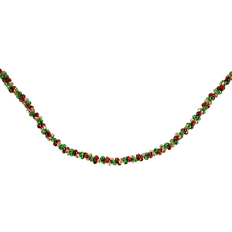 5ft. Green & Red Festive Jingle Bell Garland