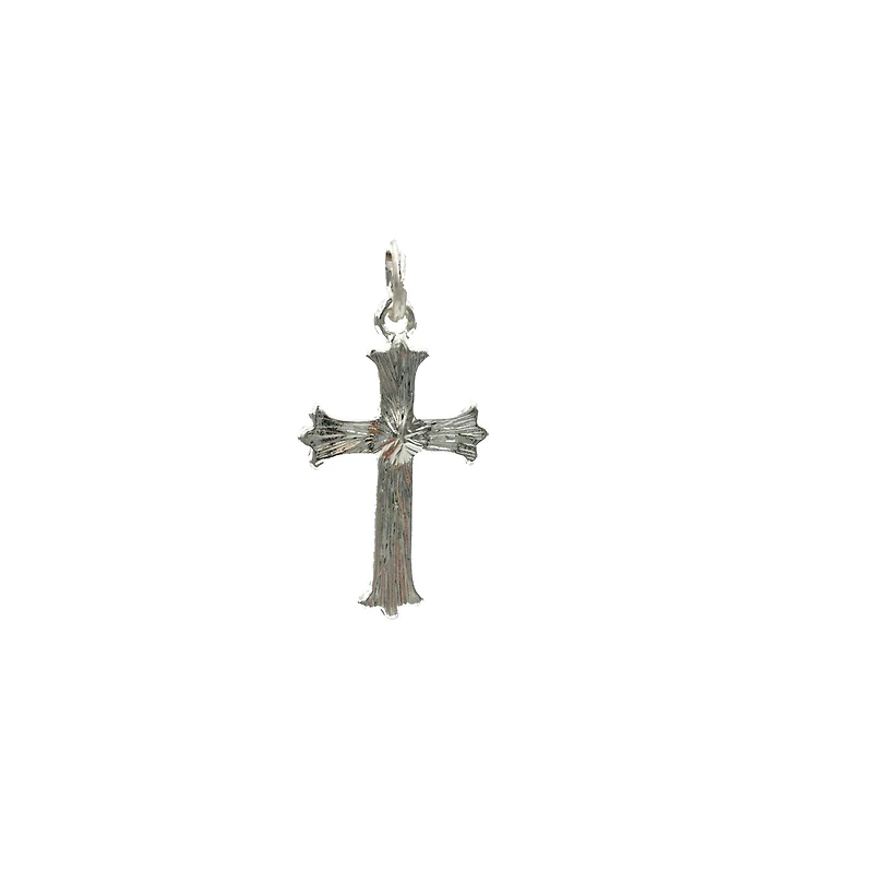 Charmalong™ Antique Silver Plated Crystal Cross Charm by Bead Landing™