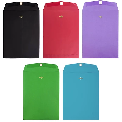 JAM Paper 9" x 12" Assorted Open End Catalog with Clasp Envelopes, 50ct.