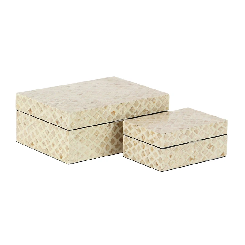Beige Mother of Pearl Coastal Box Set