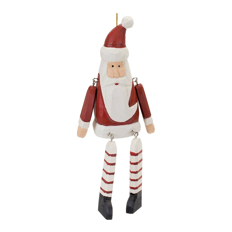 6ct. Dangle Santa Ornament