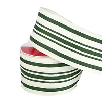 2.5" x 20ft. Green Ticking Wired Ribbon by Celebrate It®