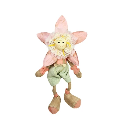 17" Pink Spring Sunflower Girl Decorative Figure