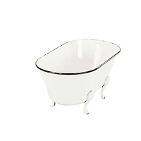 20" White Metal Farmhouse Planter