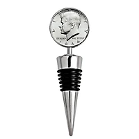 JFK 1964 First Year of Issue Half Dollar Coin Wine Stopper