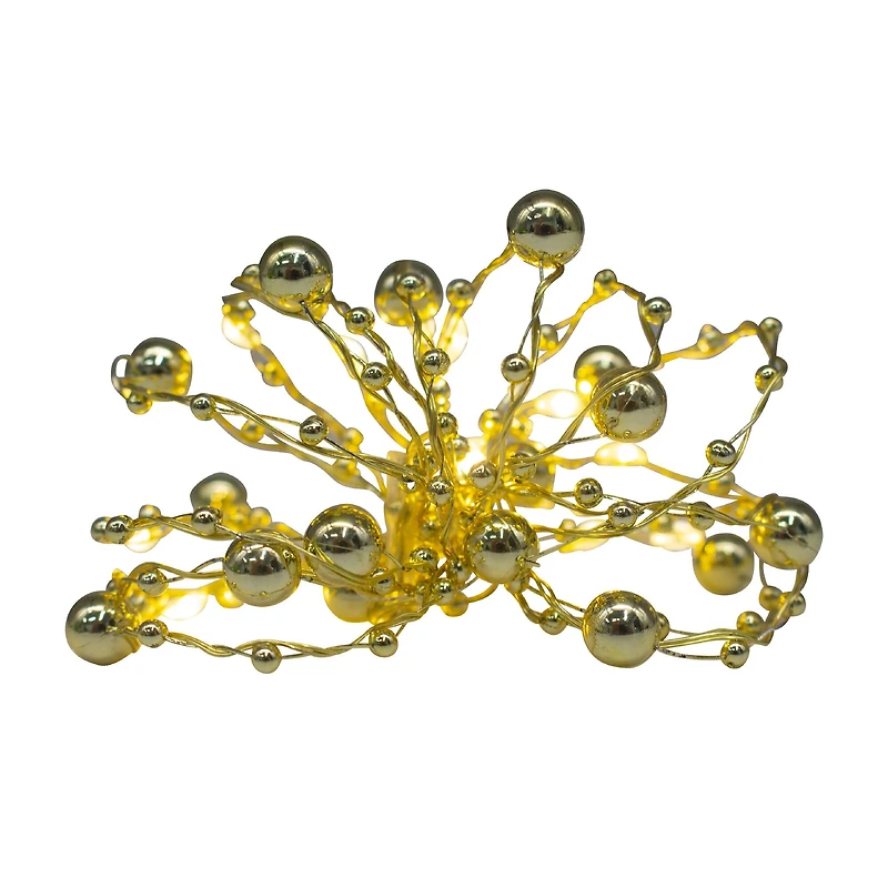 15ct. Warm White LED Gold Bead Garland String Lights by Ashland®