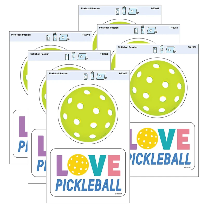 TREND Enterprises® Pickleball Passion Vinyl Stickers, 6 Packs of 2