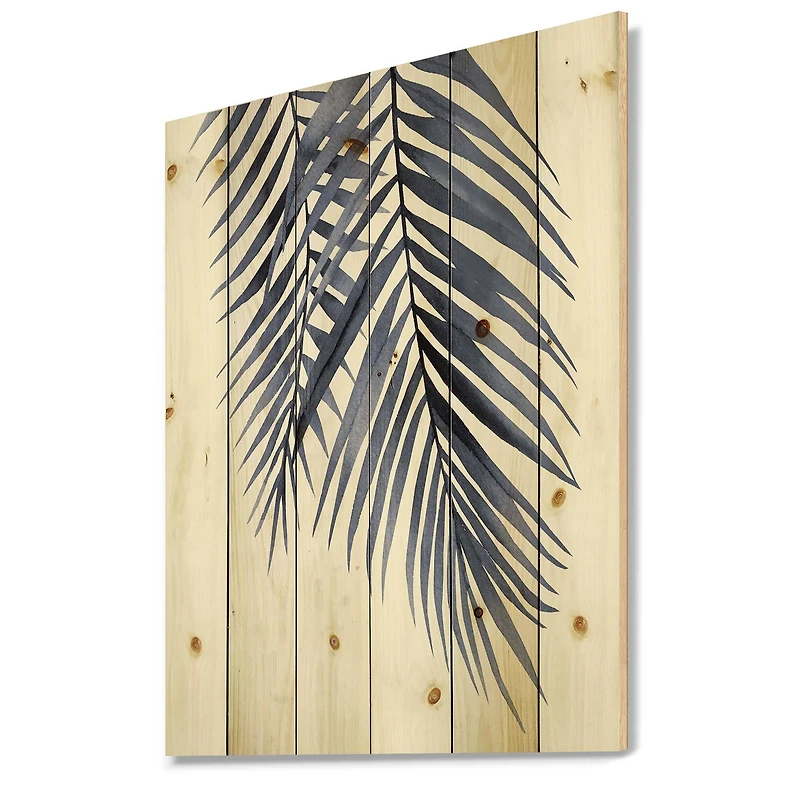 Designart - Blue Palm Leaves Abstract Tropical Branches