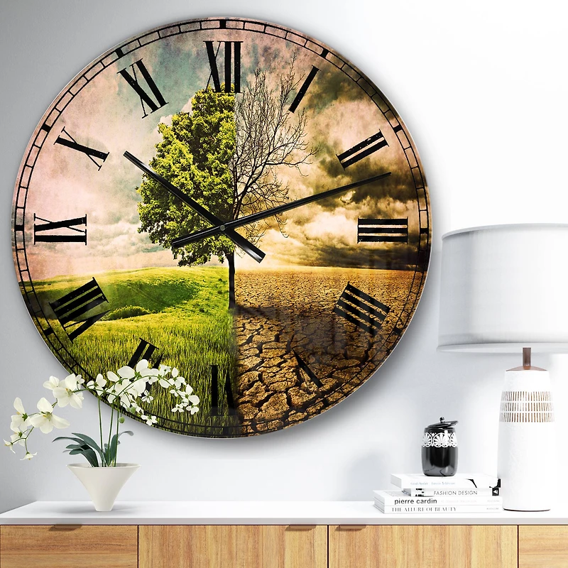 Designart Global Warming Traditional Wall Clock