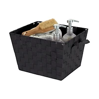 Simplify 10" Black Small Woven Storage Bin