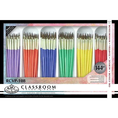 Soft Natural Hair Paint Brushes, 144ct.
