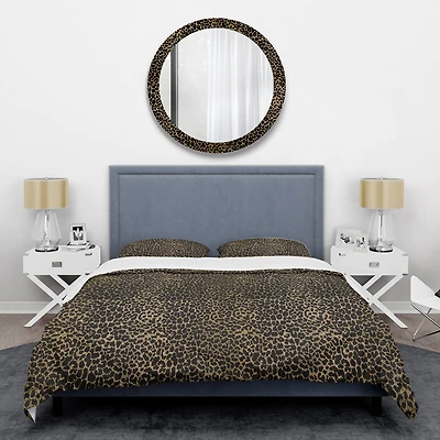 Designart 'Leopard Fur Safari V' Mid-Century Duvet Cover Set