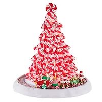 Mr. Christmas  12" Peppermint Tree With Train