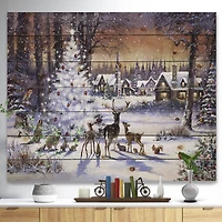 Designart Christmas Woods with Deer