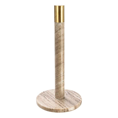 Hello Honey® 12" Modern Marble with Brass Detail Paper Towel Holder