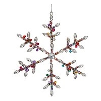 Rainbow Beaded Snowflake Ornament Set