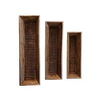 Hello Honey® Natural Hand-Carved Mango Wood Trugs Set