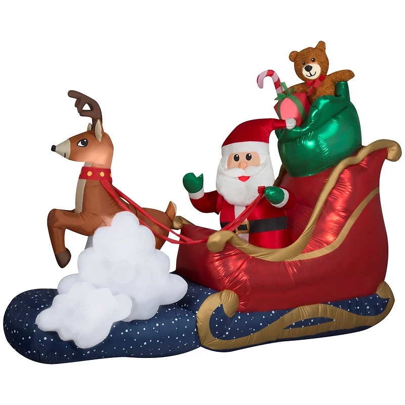 7ft. Animated Airblown® Inflatable Christmas Santa in Sleigh
