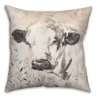 Painterly Cow 18" x 18" Throw Pillow