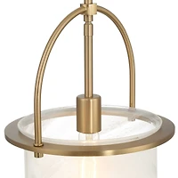 Hello Honey® Beatrice Gold & White Mid-Century Modern Handmade Marbleized Glass & Metal Ceiling Light