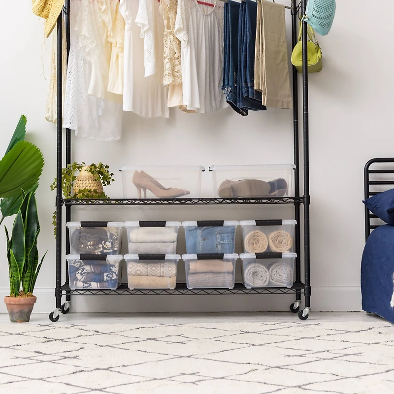 IRIS® 13.5qt. Buckled Clear Boxes with Clear Buckle Lids, 6ct.