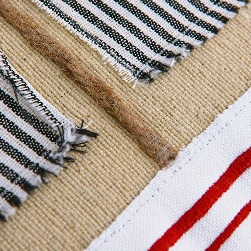 Hello Honey® Appliqued Boat & Striped Piping Cotton Pillow