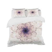 Designart 'Perfect Glowing Fractal Flower in Purple' Modern & Contemporary Bedding Set