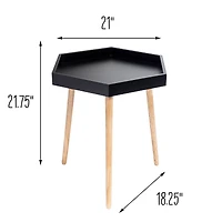 Honey Can Do Black Hexagon End Table