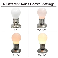 Simple Designs Edison Style Idea Bulb Mini Touch Desk Lamp