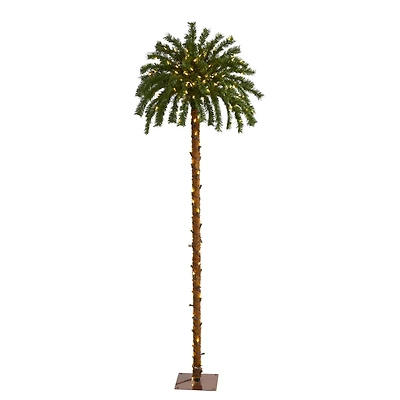 6ft. Pre-Lit Palm Artificial Christmas Tree, Warm White LED Lights